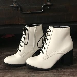 Soda White Ankle Boots